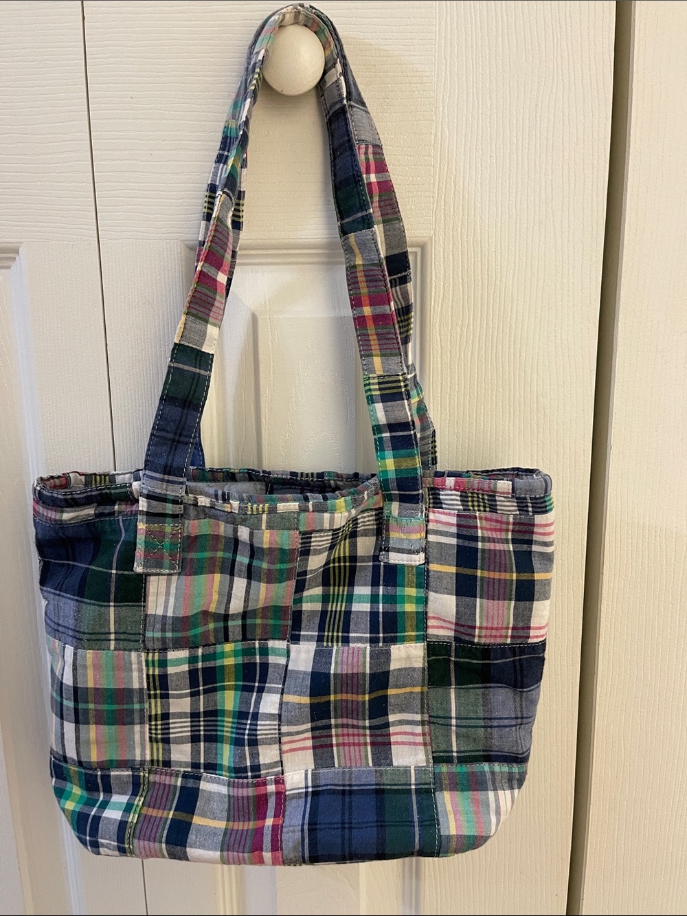 Buckhead Bettie’s Multicolor Plaid Patchwork Tote Bag